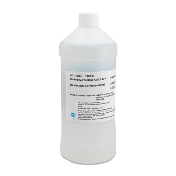 Hydrochloric Acid Standard Solution, 0.02 N, 1 L