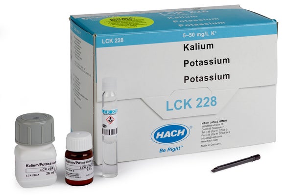 Potassium cuvette test, 5-50 mg/L K, 25 tests