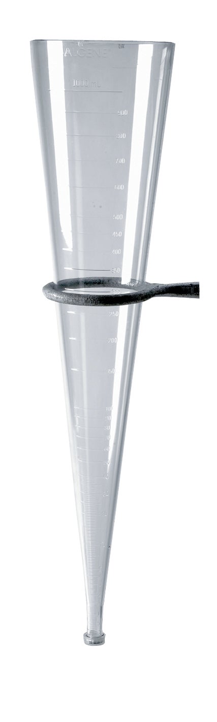 Imhoff sedimentation cone, 0 - 1000 mL, SAN, with screw cap