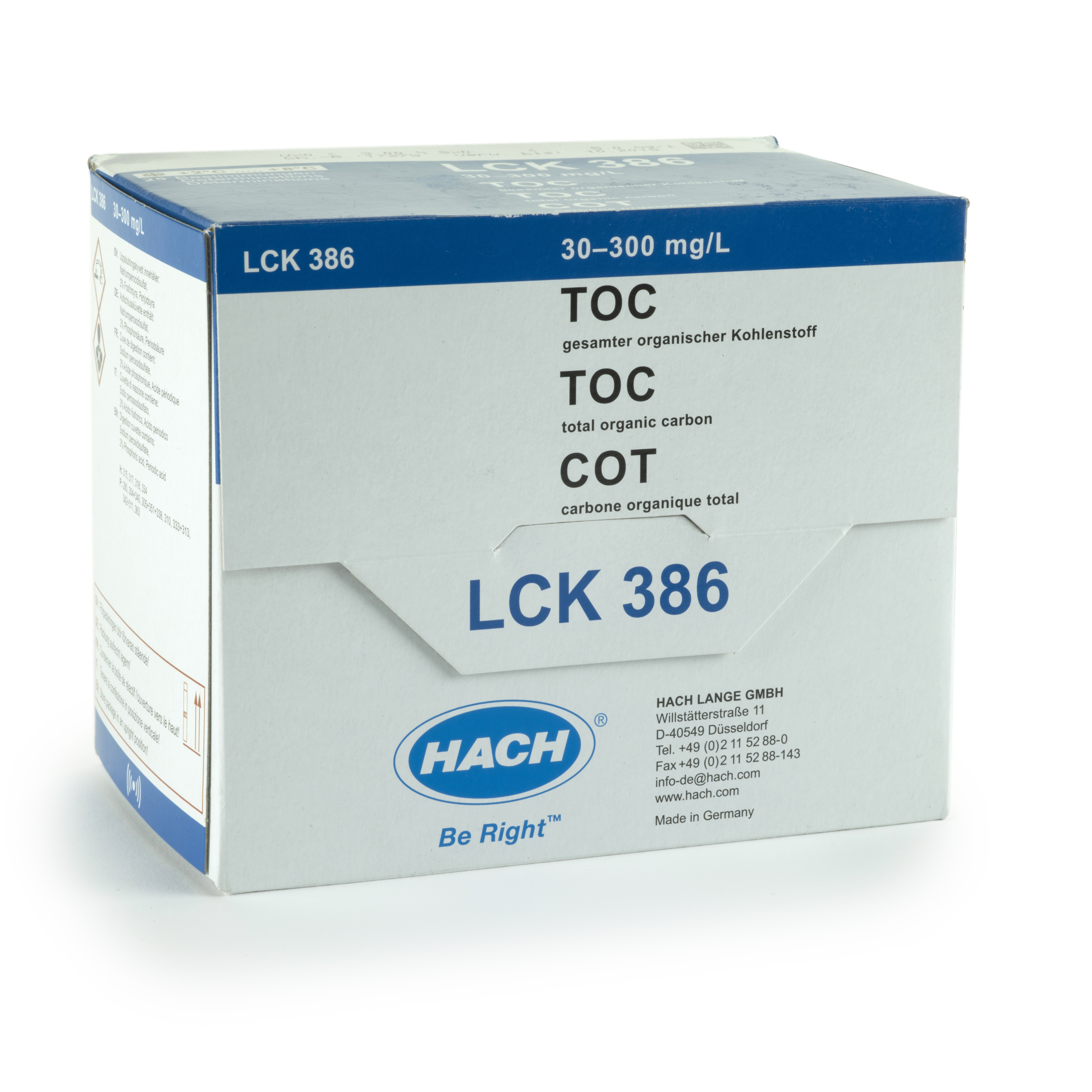 TOC cuvette test (purging method) 30-300 mg/L C, 25 tests