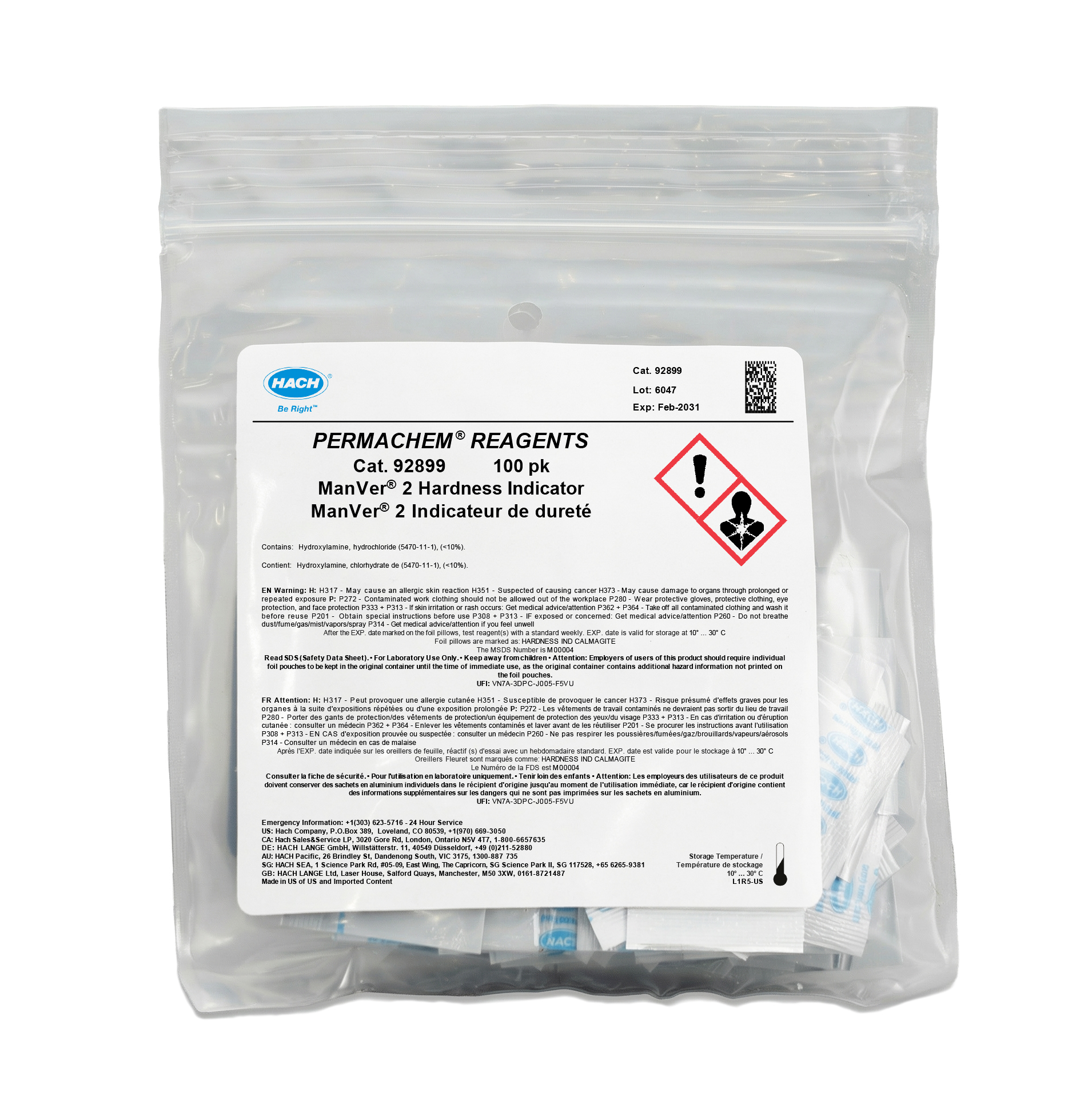 ManVer 2 Hardness Indicator Powder Pillows, pk/100
