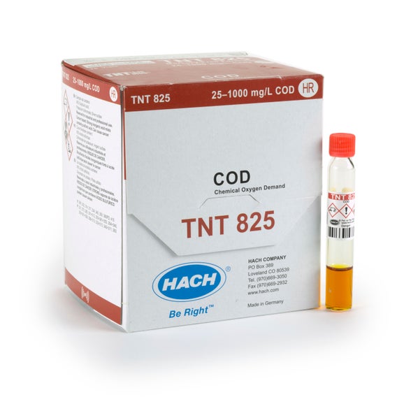 Chemical Oxygen Demand (COD) TNTplus Vial Test, Mercury-Free, HR (25-1,000 mg/L COD), 25 Tests