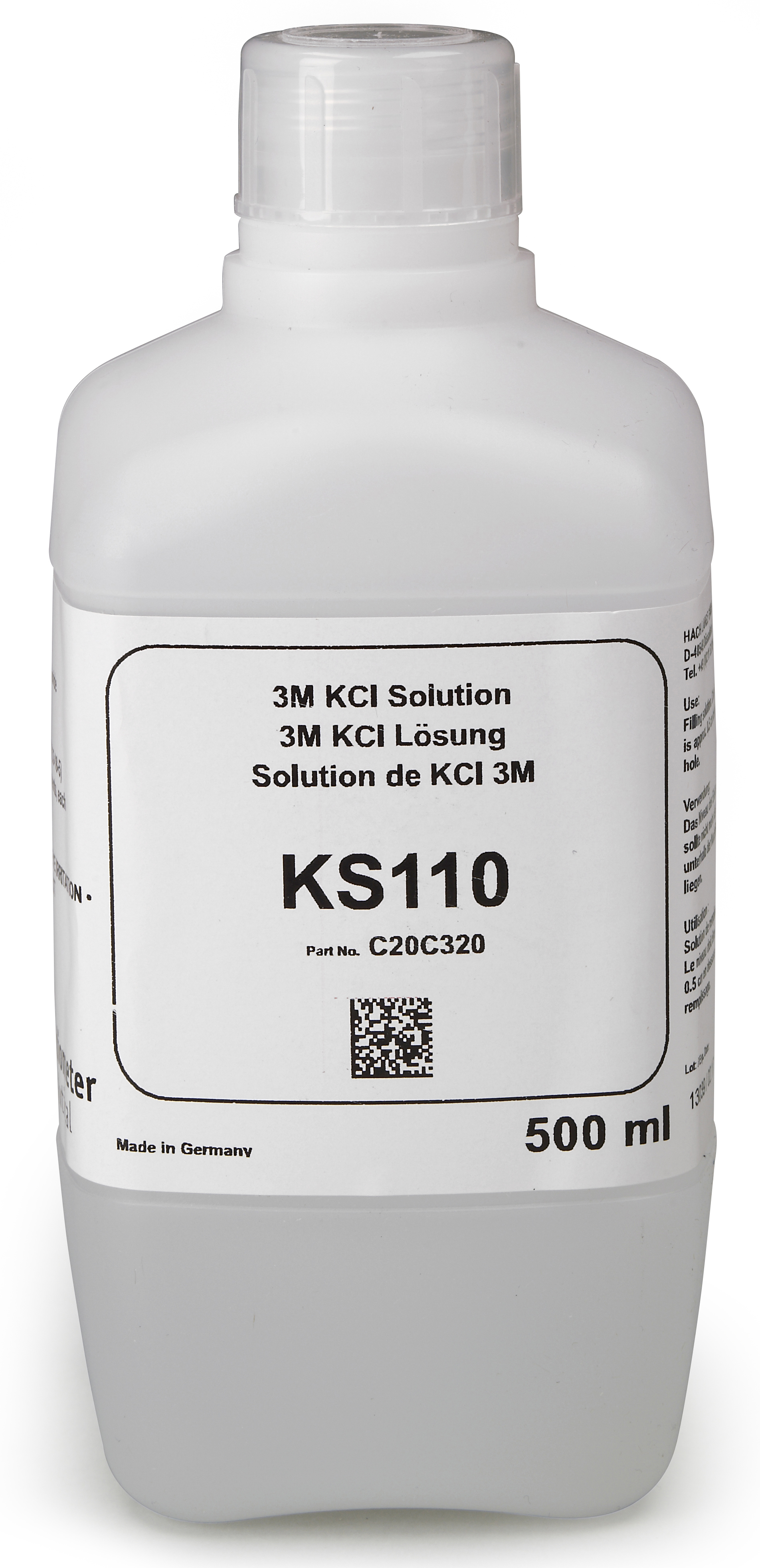 KS110 KCl Solution, 3M, 500 mL (Radiometer Analytical) | Hach