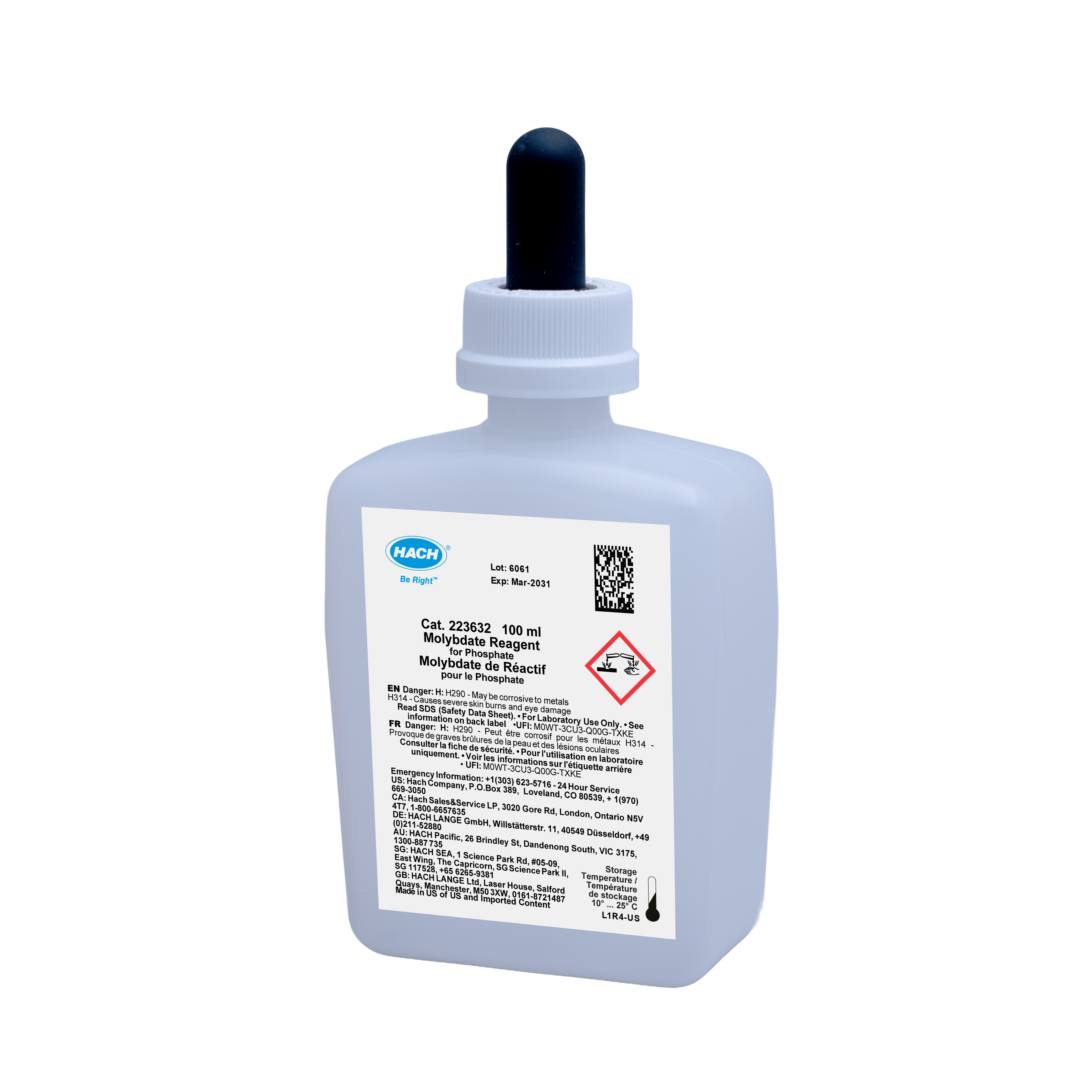 ワンズテーブルNAVANCE WHAT WE WANT TEN to TEN Molybdate Reagent, 100 mL MDB | Hach