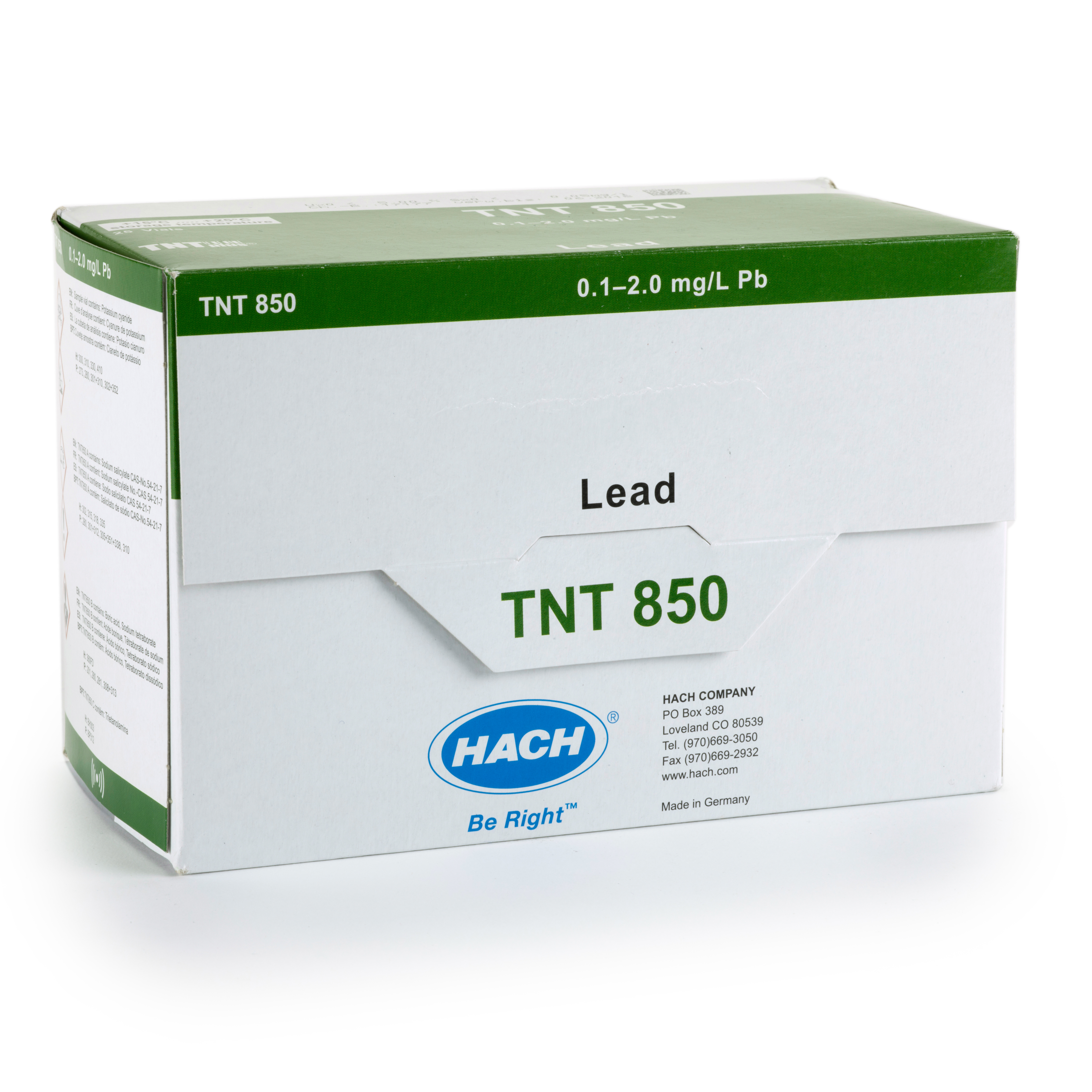 Lead TNTplus Vial Test (0.1-2.0 mg/L Pb), 25 Tests | Hach