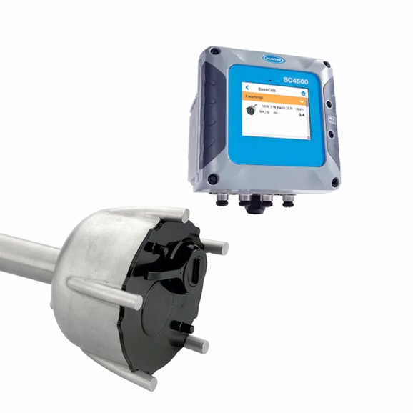 Sonatax sc Sludge Level and Sludge Height Probe with Wiper, Stainless Steel, SC4500 Controller, 2 Channels, with pivot mount