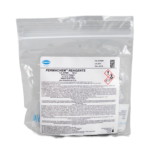 TPTZ Iron Reagent Powder Pillows, 25mL, pk/100