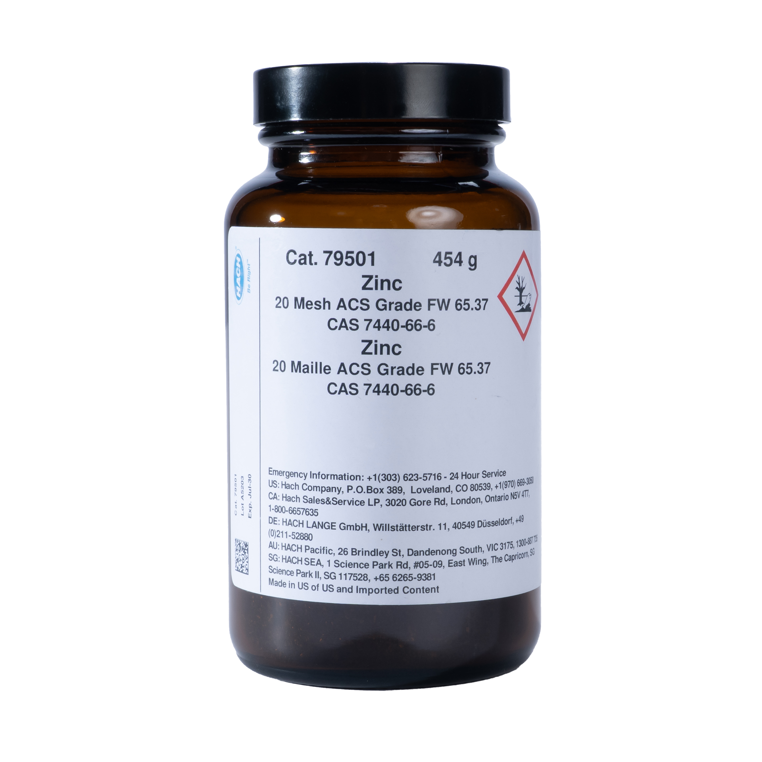 hachページ Zinc, 20 mesh, 454 g | Hach