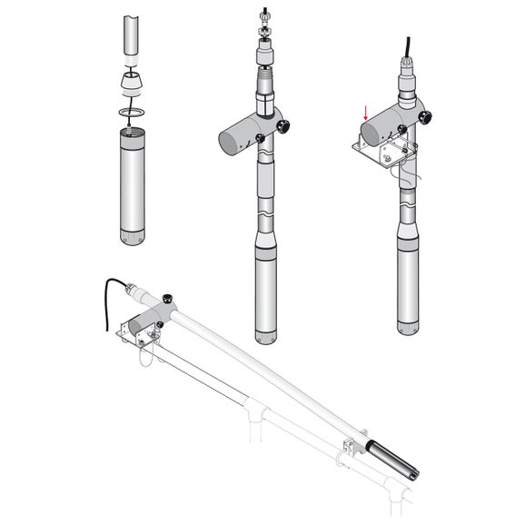 Pole mount kit for LDO sensor, stainless steel