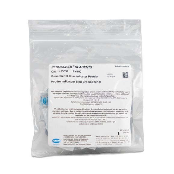 Powder pillows indicator, bromphenol blue, pk/100