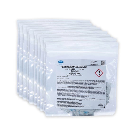 Citric Acid Reagent Powder Pillows for Silica, 10 mL, pk/1000 (10 x PK/100)