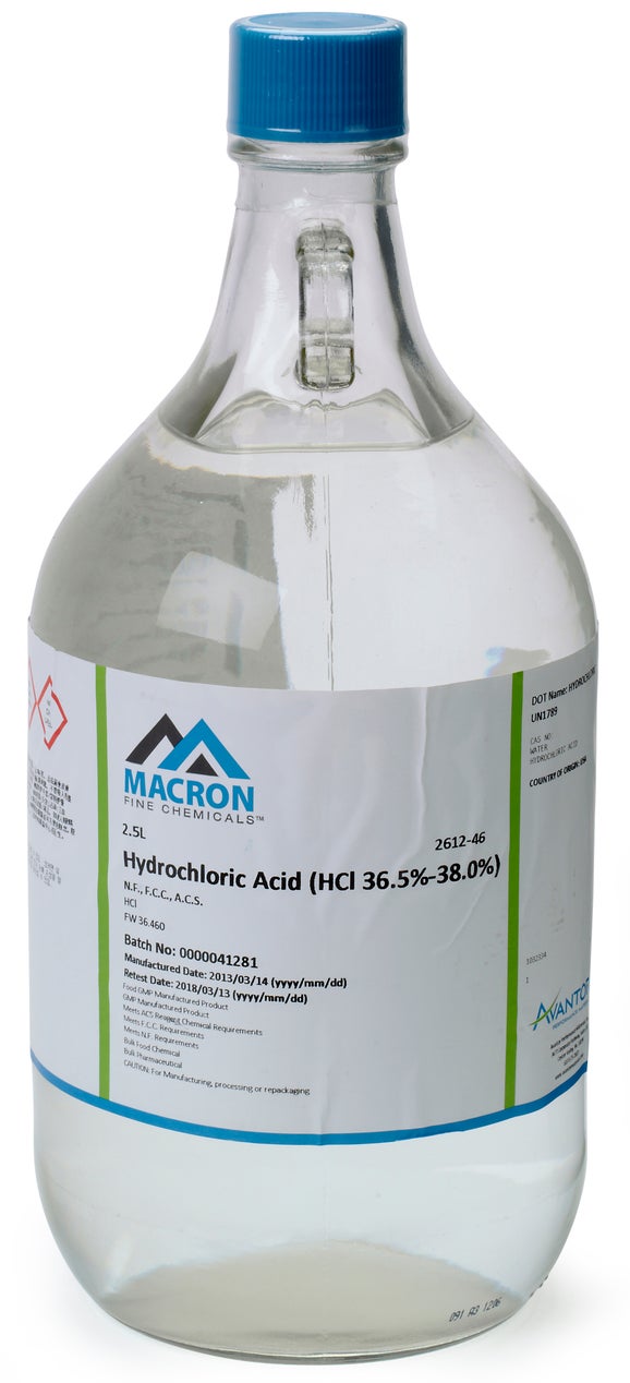 Hydrochloric acid, 2.5 L