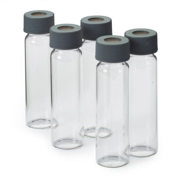 Vial, Precleaned Glass, 40 mL, with Cap, 5/pk