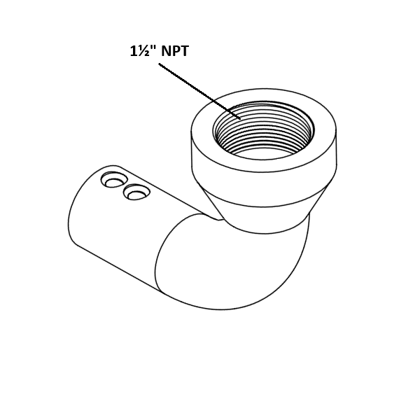 Probe Adapter 90° elbow, 1½" FNPT 90°