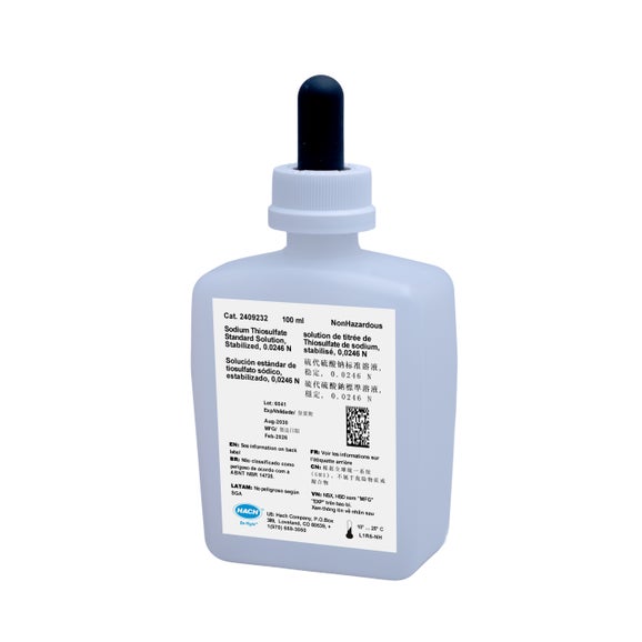 Sodium Thiosulfate Standard Solution, Stabilized, 0.0246 N, 100 mL MDB