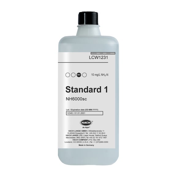 NH6000sc Standard Solution 1 for Measuring Range 3, 10 mg/L NH₄-N, 1.95 L