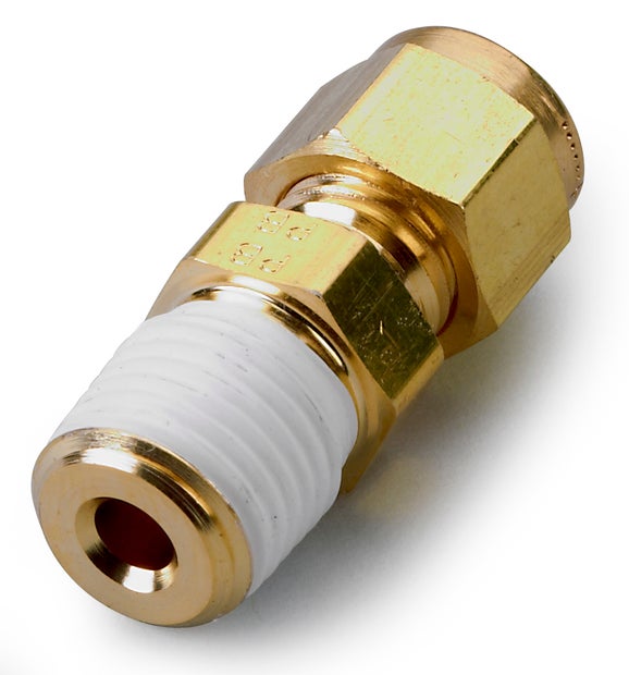 Tube Fitting, Brass, 1/4 inch NPT x 1/4 inch