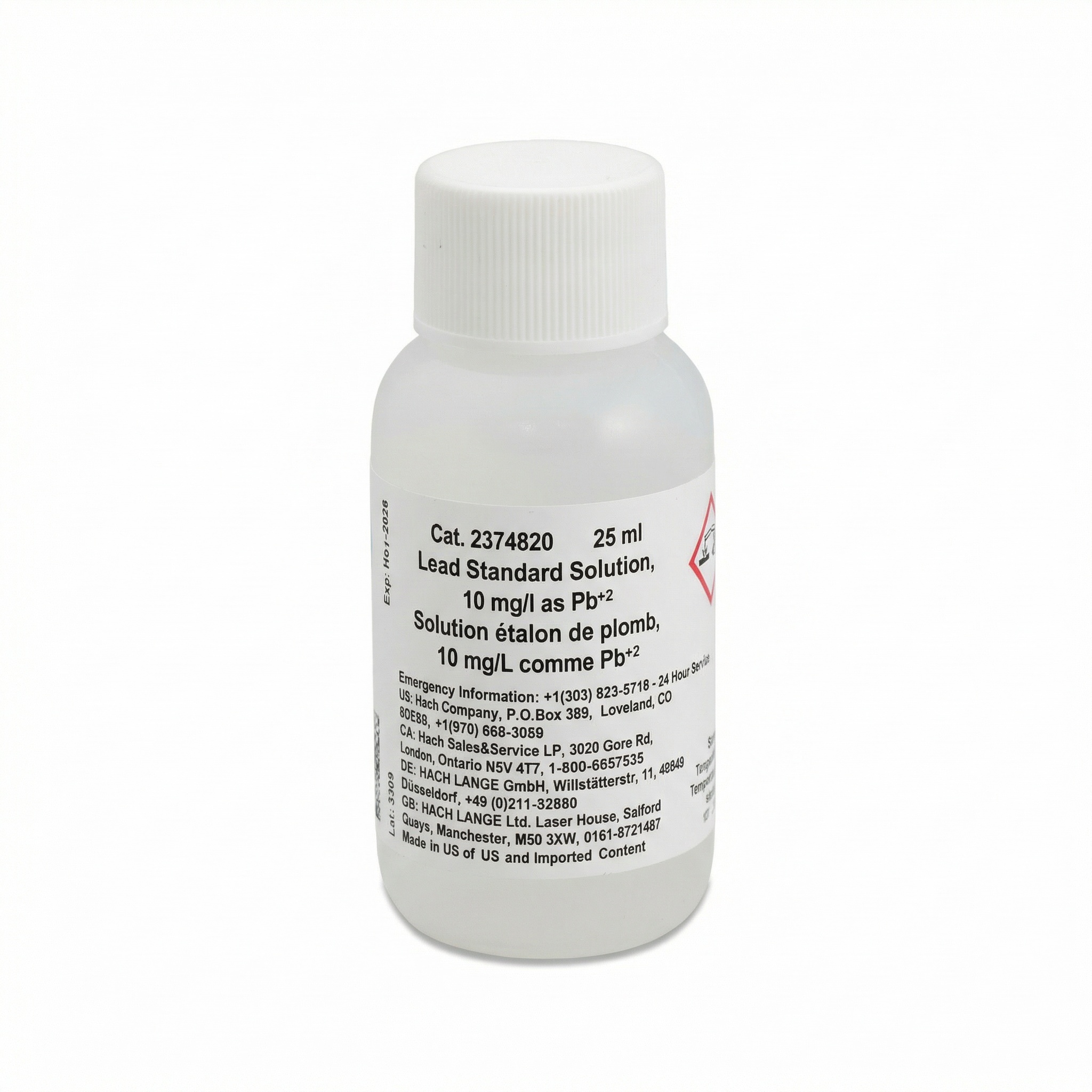 Lead Standard Solution, 10 mg/L as Pb (NIST), 25mL | Hach