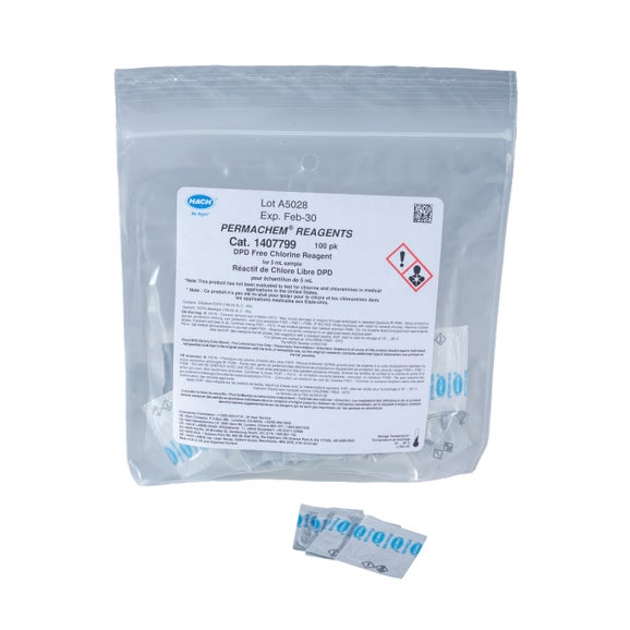 DPD Free Chlorine Reagent Powder Pillows, 5 mL, PK/100