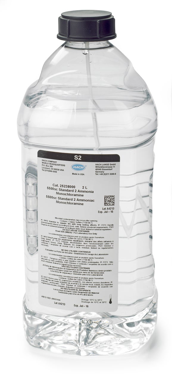 5500sc Ammonia Monochloramine Standard 2 (2 ppm NH₃), 2L