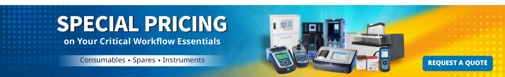 Special pricing across consumables spares instruments