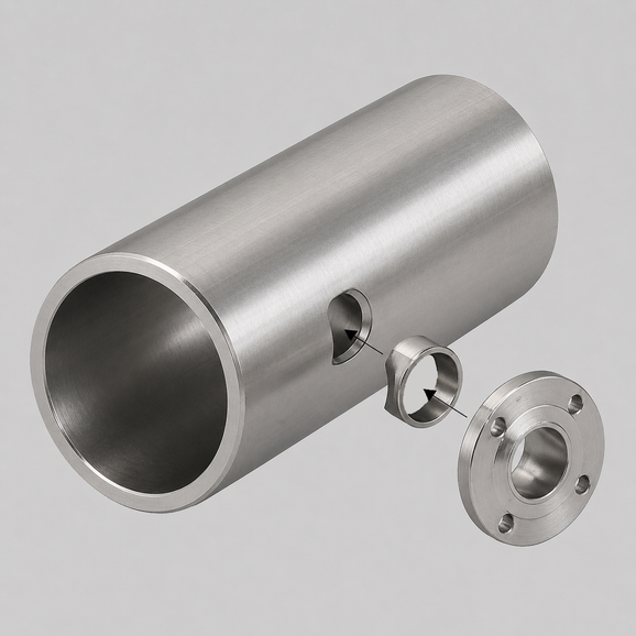Stainless steel welding flange for inline armatures for Solitax sc sensors
