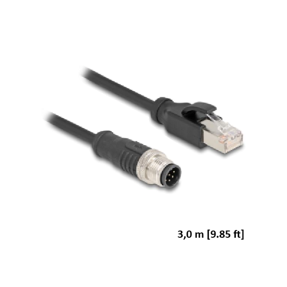 Network Cable, M12 to RJ45, 3 m (9.84 ft)