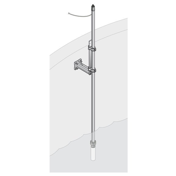 Pole mounting hardware Conductivity, 24 cm bracket, PVC pole 2 m