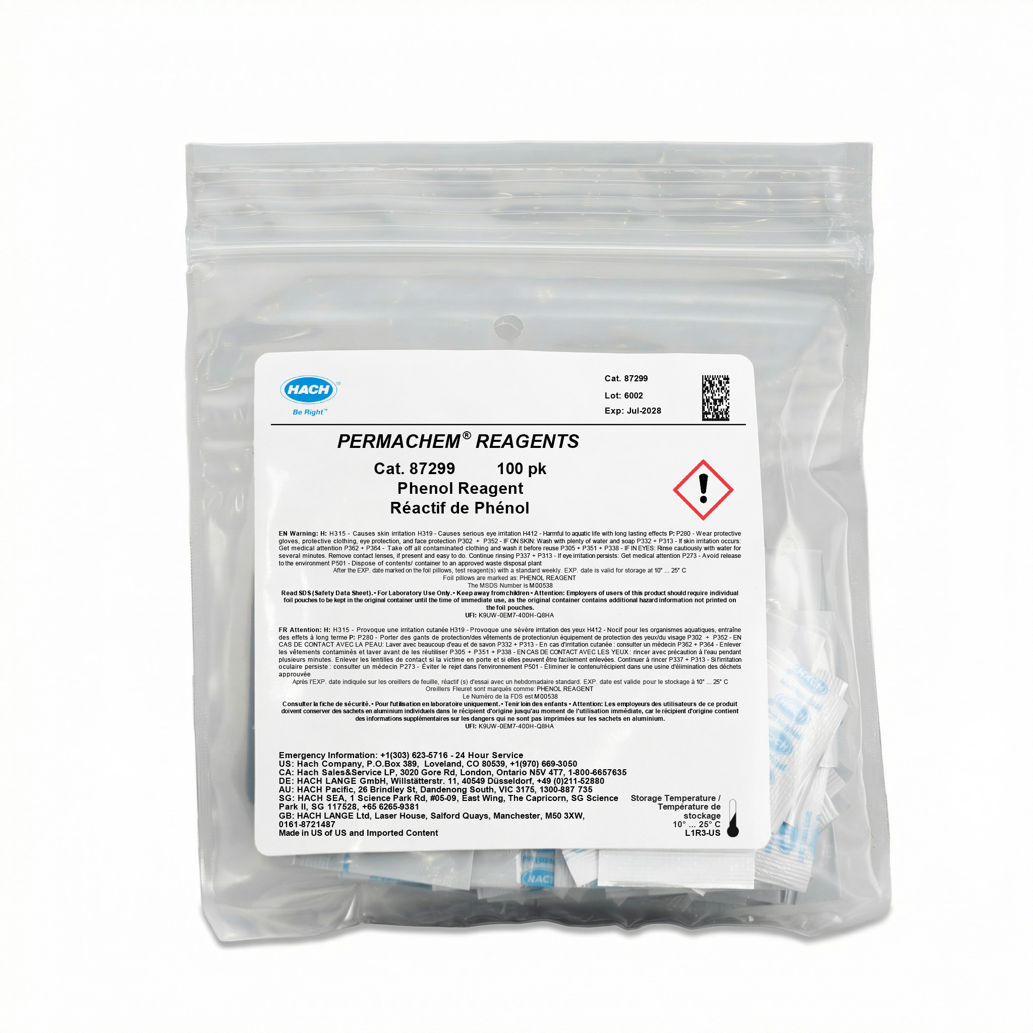 Phenol Reagent Powder Pillows, pk/100