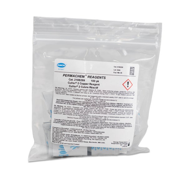 CuVer 2 Copper Reagent Powder Pillows, 25 mL, pk/100