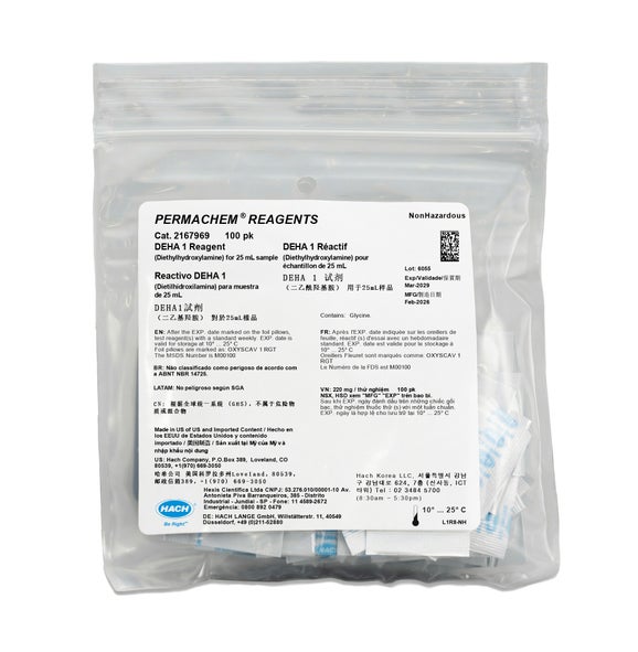 DEHA Reagent 1 Powder Pillows, 3-450µg/L DEHA