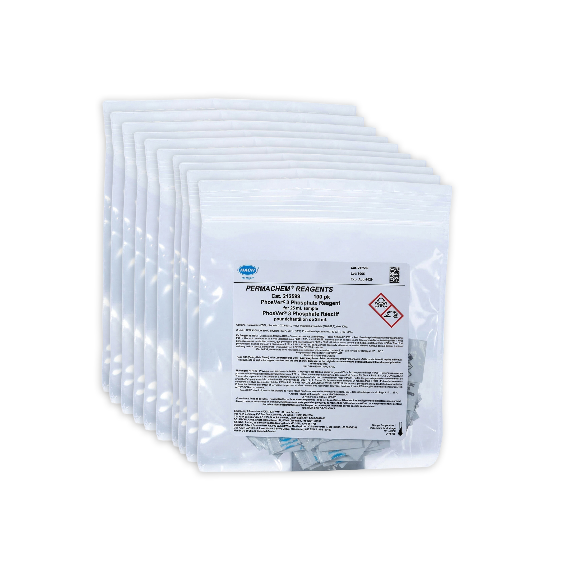 PhosVer® 3 Phosphate Reagent Powder Pillows, 25 mL, pk/100 | Hach