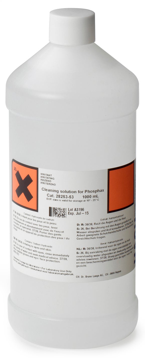 Cleaning solution for Phosphax compact analyzer (high range and low range), 1000 mL 