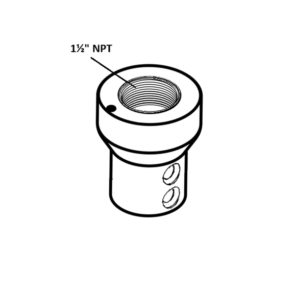 Probe adapter straight 1 1/2 FNPT