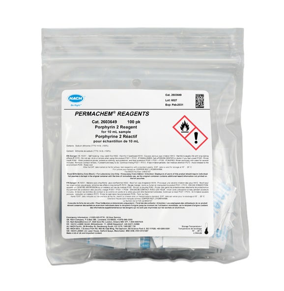 Porphyrin 2 Reagent Powder Pillows, 10 mL, pk/100