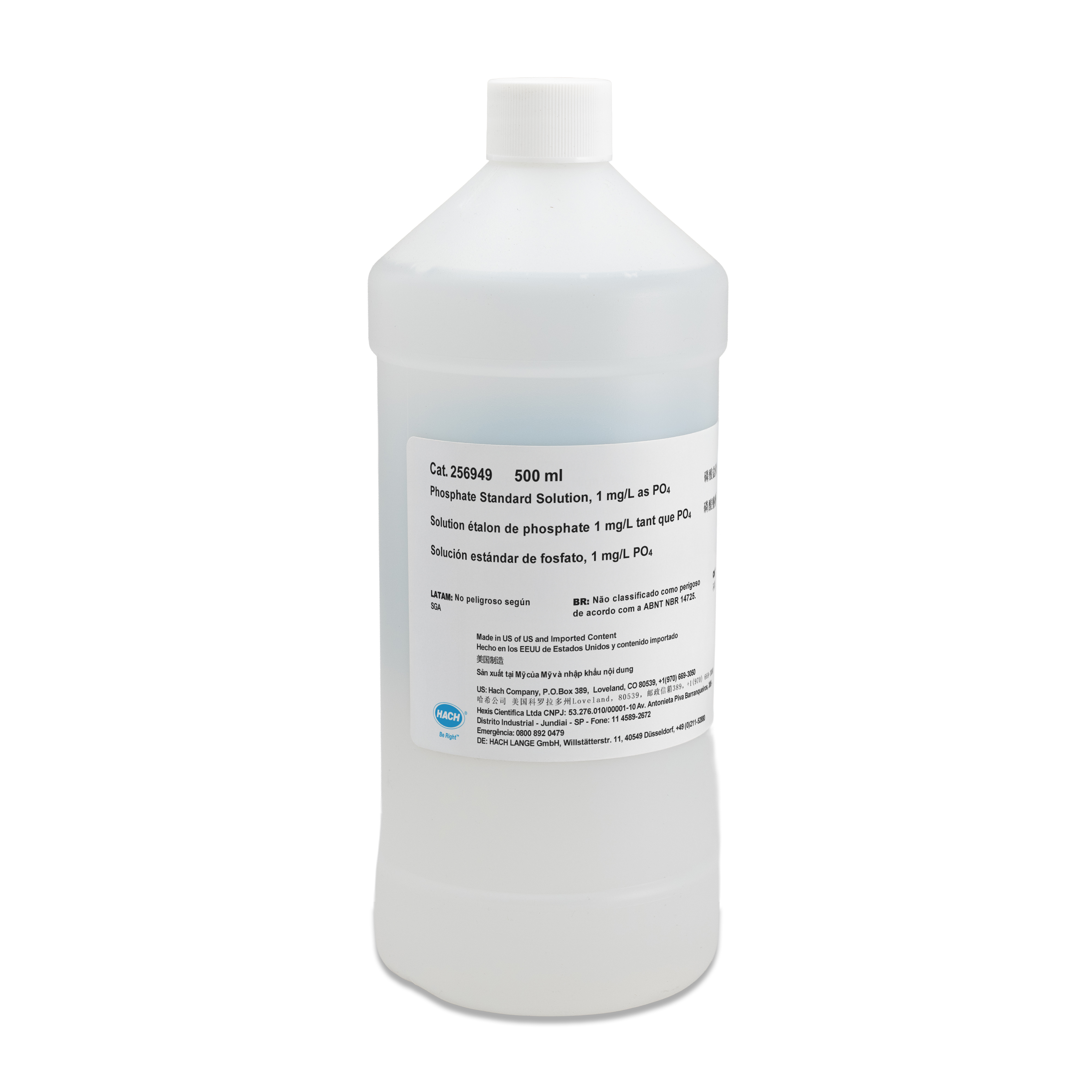 Phosphate Standard Solution, 1 mg/L as PO4 (NIST), 500 mL