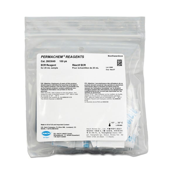 ECR Reagent Powder Pillows, 20 mL, pk/100