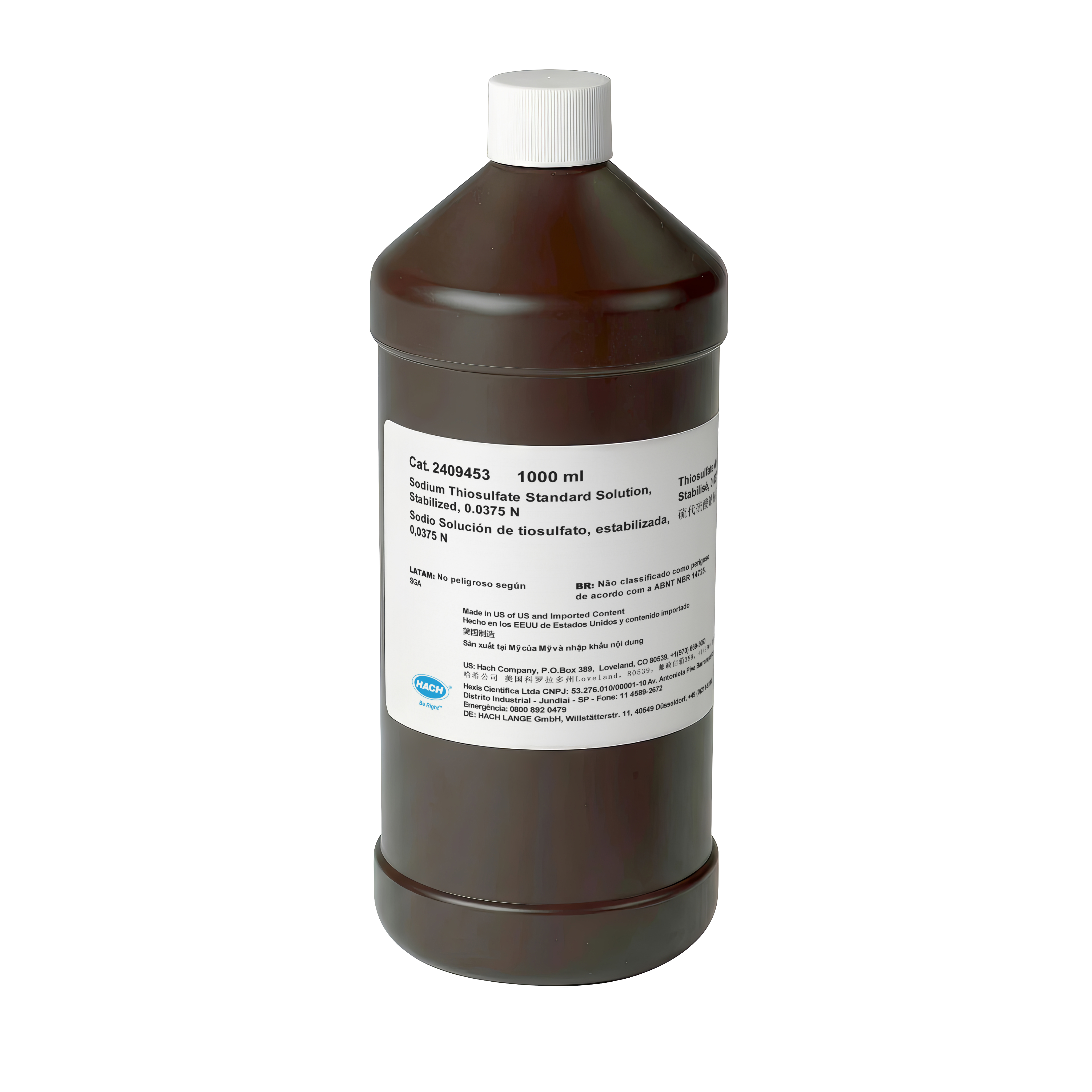 Sodium Thiosulfate Standard Solution, Stabilized, 0.0375 N, 1 L