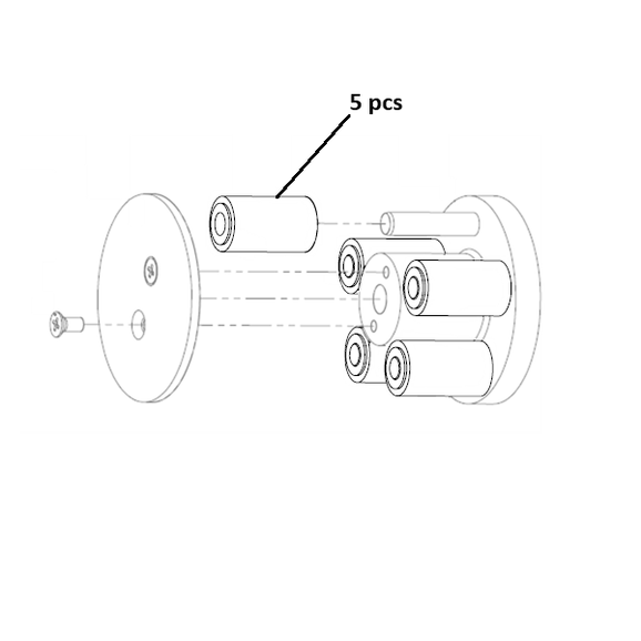 Pump rollers for Filtrax (annual consumable), set of 5