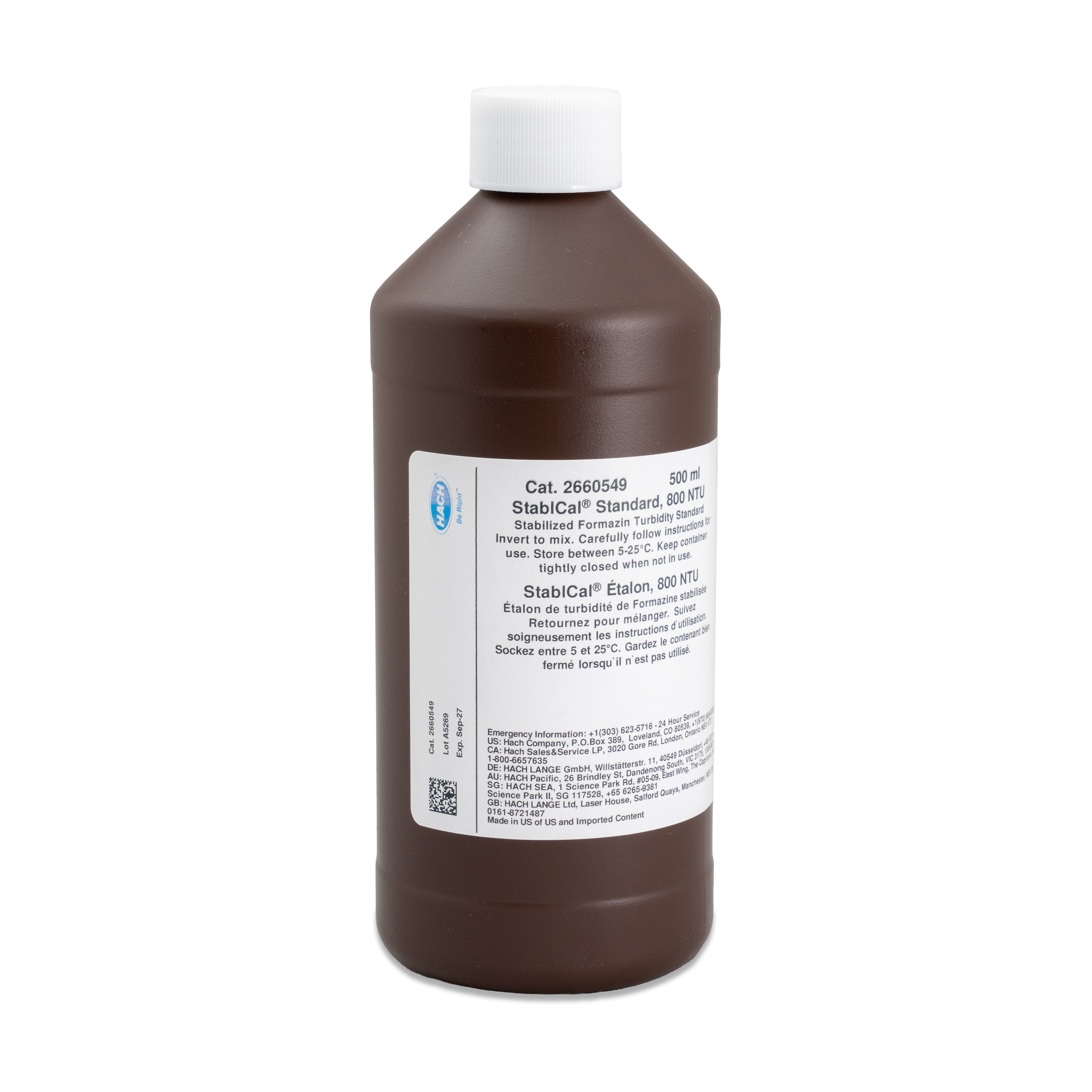 Stablcal® Turbidity Standard, 800 NTU, 100 mL | Hach