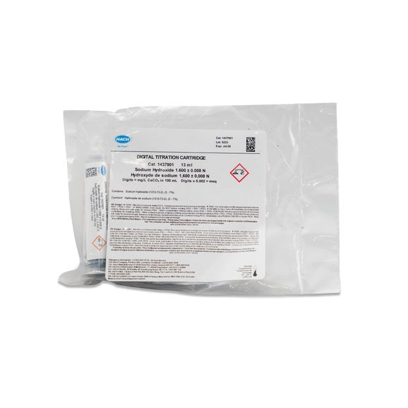 Sodium Hydroxide Digital Titrator Cartridge, 1.600 N