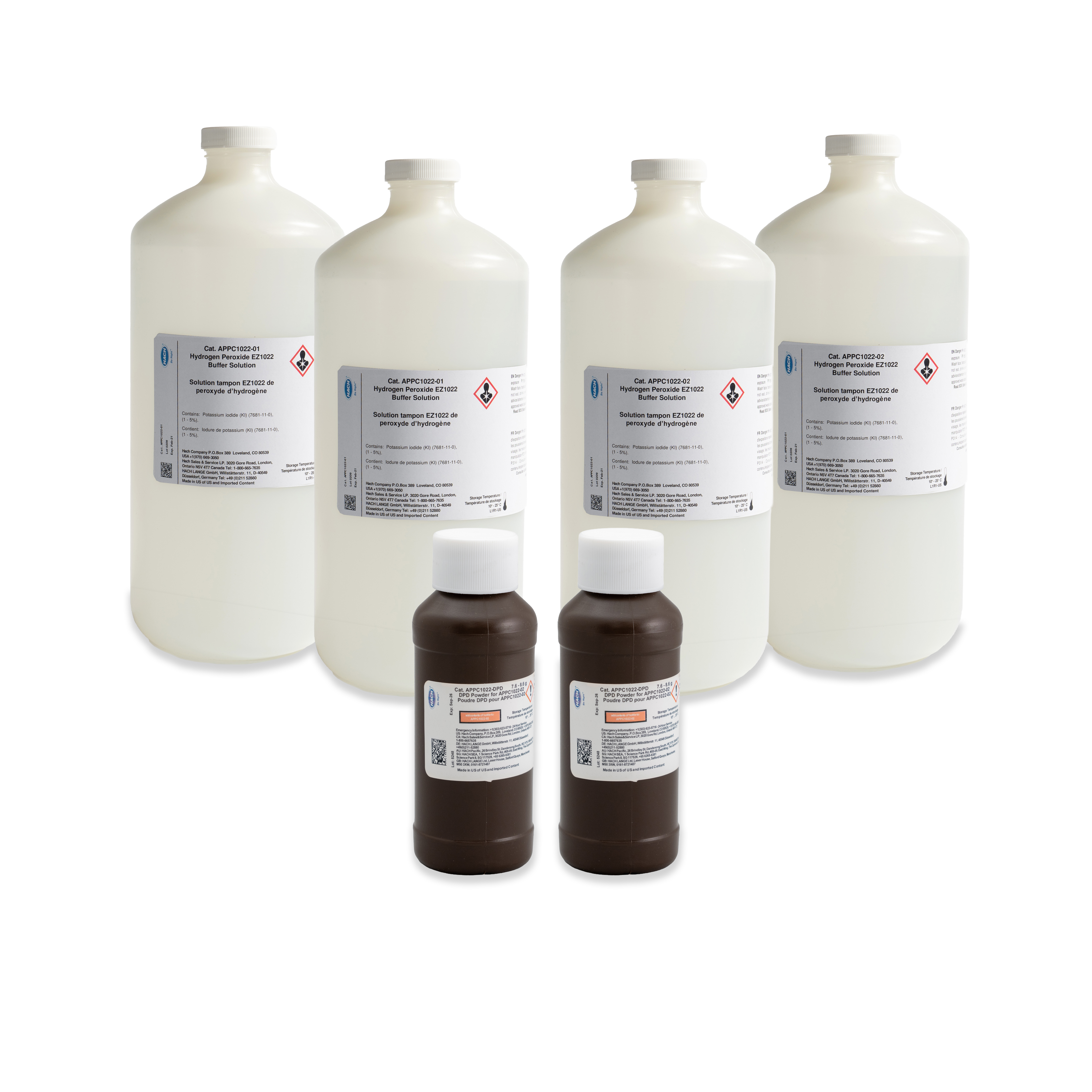 Reagent Kit for EZ1022 H₂O₂ Analyser, 4 L (2x buffer & colour solution, 2x DPD powder)