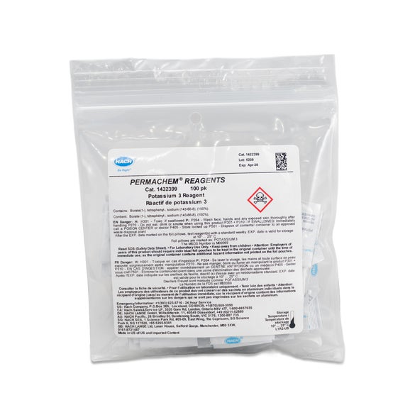 Potassium 3 Reagent Powder Pillows, pk/100