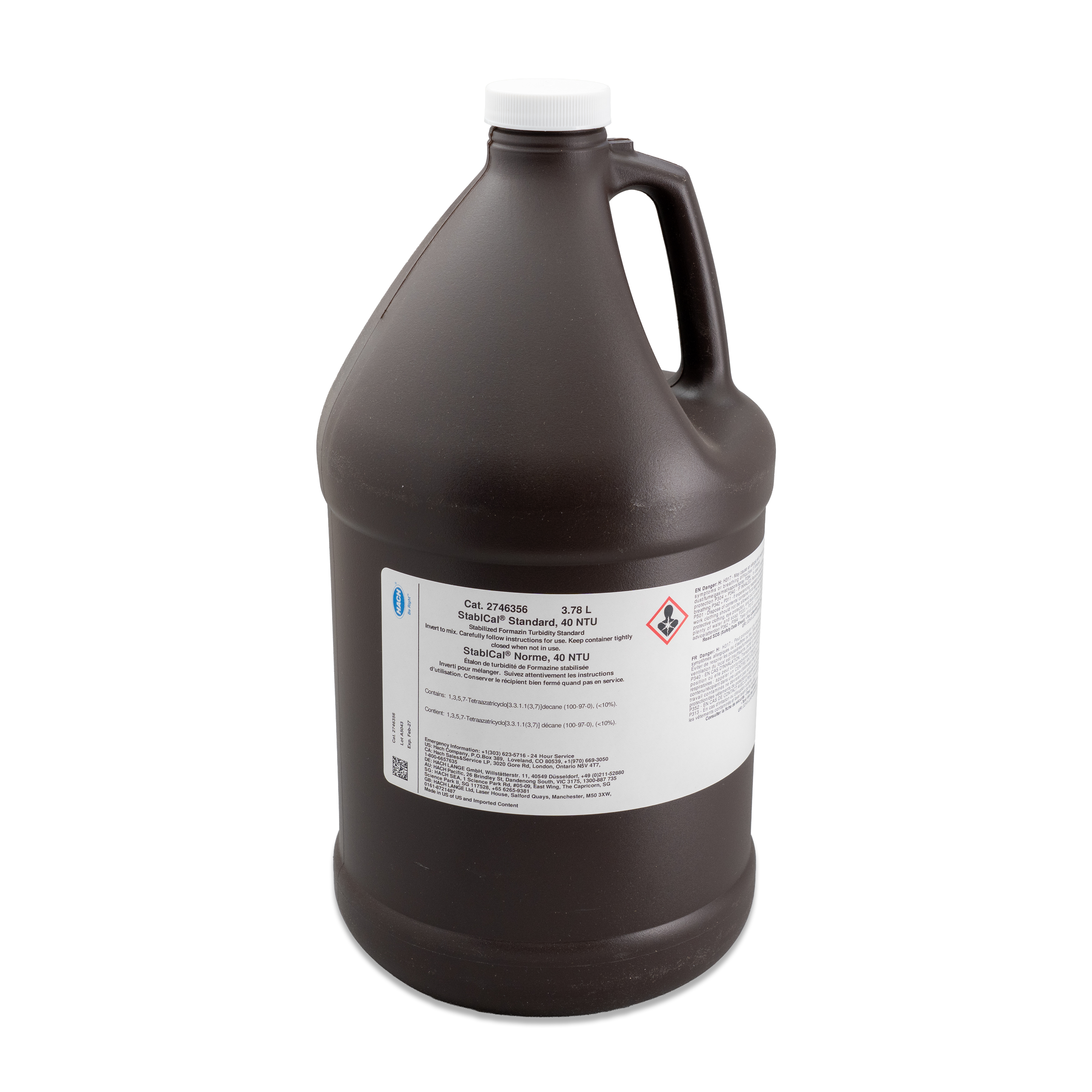 Stablcal® Turbidity Standard, 40 NTU, 3.78 L