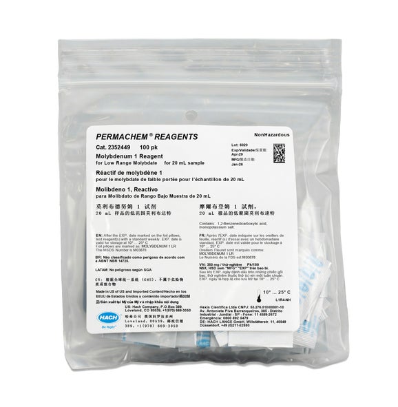 Molybdenum 1 Reagent Powder Pillows, 20 mL, pk/100