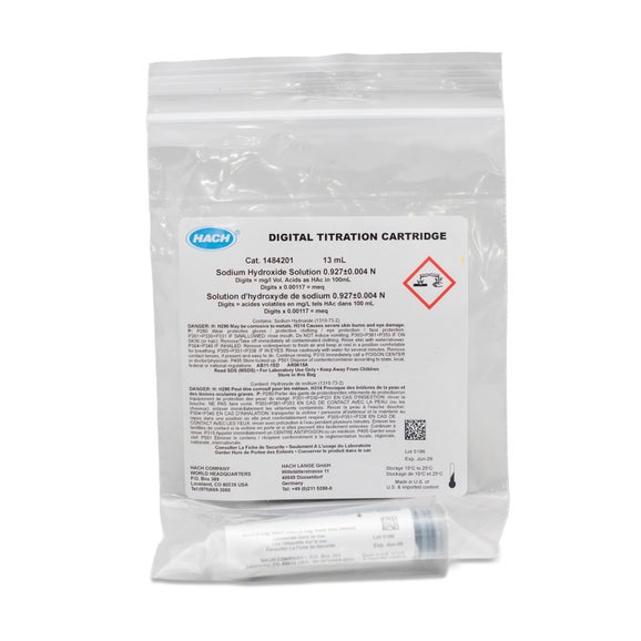 Sodium Hydroxide Digital Titrator Cartridge, 0.9274 N