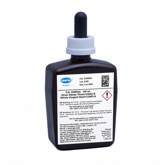 Chloride Titrant, Silver Nitrate, 0.0493N, 100 mL MDB