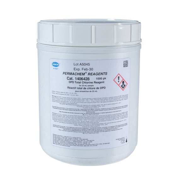 DPD Total Chlorine Reagent Powder Pillows,  25 mL, pk/1000