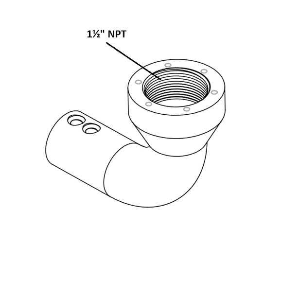 Probe Adapter 90° elbow, 1½" FNPT 90°