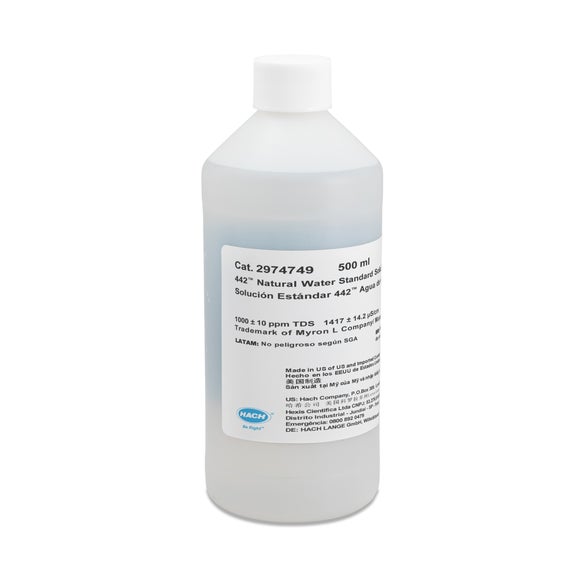 Natural Water Standard Solution, 1000 ppm Total Dissolved Solids (TDS), 500 mL